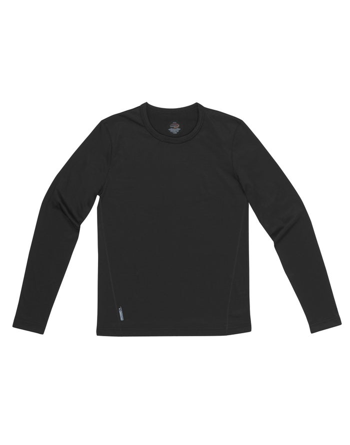 Champion Drenge Sweatshirt Sort - Duofold Flex Weight Baselayer Crew - Danmark LEY-946017